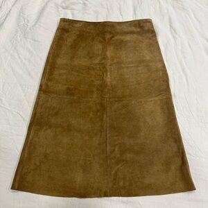 Vintage Leather Suede United Colors Of Benetton Suede Camel Skirt